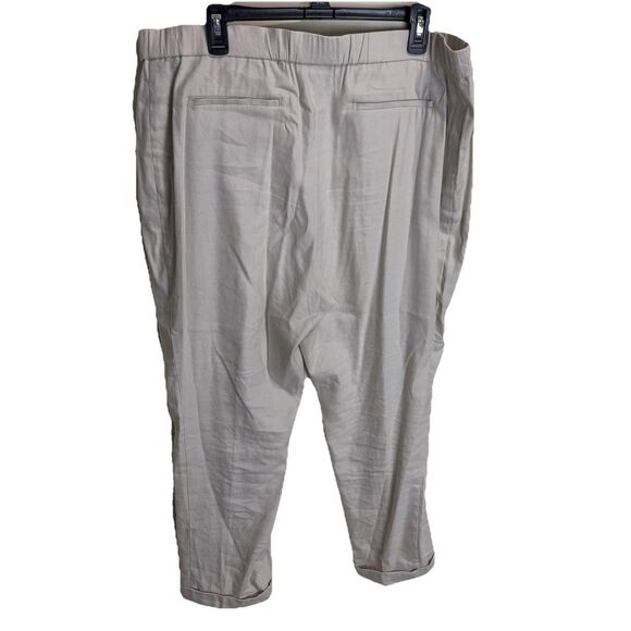 J. JILL Linen Stretch Wide Leg Pants Flat Front Pull On Beige Tan Petite PXL - Picture 4 of 6